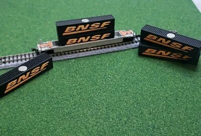 1/160 N Scale 5 Pack 40ft Shipping BNSF Containers W MAGNETS FREE SHIPPING  • $18.69