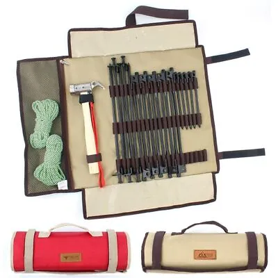 $23.17 • Buy Camping Tent Peg Nail Storage Bag Tent Hammer Wind Rope Folding Tote Bag Outdoor