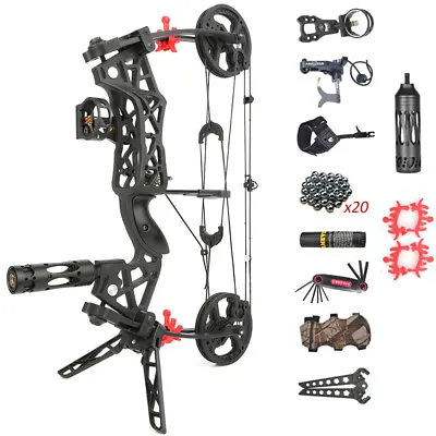 30-60lbs Compound Bow Dual-use Steel Ball Arrows Archery Hunting Fishing RH LH • £245.73