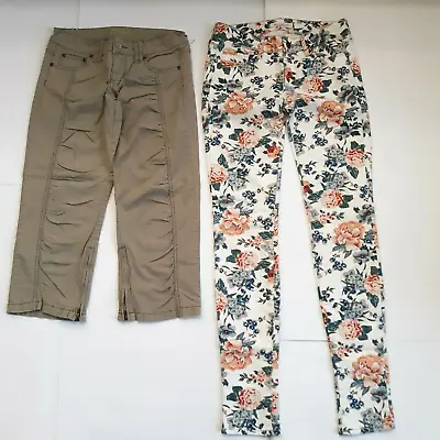 BULLHEAD Plugg Juniors Lot Size 3 Or Girls Sz.12 Flower Jeans  Pants Green Sage  • $7