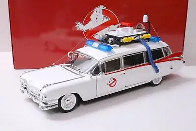 1:18 Hot Wheels 1959 Cadillac Miller Ghostbusters ECTO-1 White Movie Car • $270.02