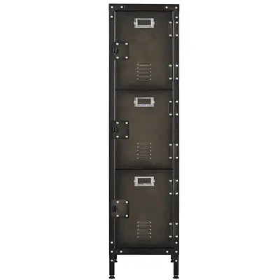 47 Steel Locker 3 Layer Shelf With Lockable Doors For Home Metal Storage Cabinet • $79.99