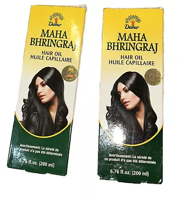 2 Pack-Dabur Maha Bhringraj 200ml Mahabhringraj Hair Oil  Hair Long Thick • $15