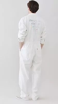 Levi's Mens White Pronouns Pride Fest Liberation Jumpsuit Full Coveralls Size M • $50.92