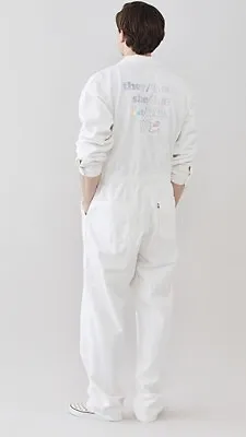 Levi's Mens White Pronouns Pride Fest Liberation Jumpsuit Full Coveralls Size XL • $50.92