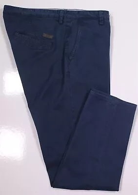 Hugo Boss Rice Slim Fit Navy Blue Flat Front Cotton Stretch Chino Pants 34x28 • $29