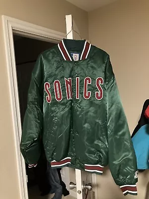 Seattle Supersonics Satin Starter Jacket XL Sonics Vintage Nba Payton Kemp Mint • $300