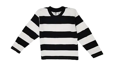 Women Black & White Striped T-Shirt Cosplay Costume Convict Prisoner Mime Pirate • $11.99