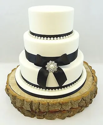 £16.99 • Buy Wedding Cake Single Pearl Brooch – Pearls & Satin Ribbon Cake Topper Blacks 