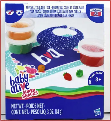  Baby Alive Super Snacks DOLL FOOD & Bib REFILL Pack  🌟NEW🌟 • $10.95