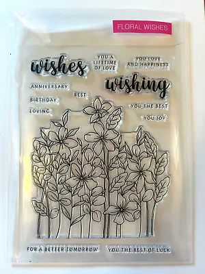 Gina K. Designs  FLORAL WISHES  Clear Photopolymer Stamp Set NEW Unused • $16.99