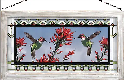 $129.95 • Buy   Anna's Hummingbird Stained Glass Art By Neal Anderson Wild Wings