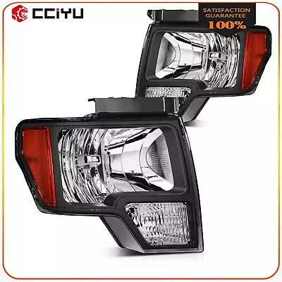 Headlights Assembly For 2009-2014 Ford F-150 F150 Black Housing Left+Right Pair • $83.88