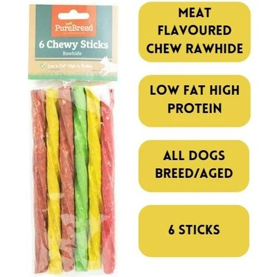 £6.99 • Buy 12XLarge Meat Rawhide Healthy Dog Chews Treats Snack Sticks Assorted Munchy Roll