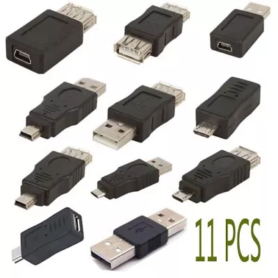 11pcs OTG USB2.0 Male To Female Micro USB Mini Changer Adapter Converter 5pin SL • $1.56