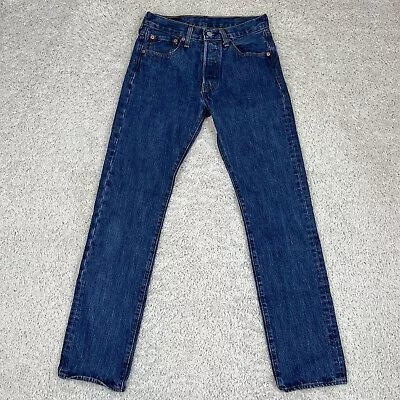 Levis 501 Jeans Mens Size 28x32 Blue Medium Wash Straight Fit Classic Denim • $24.99