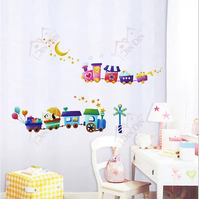 £5.88 • Buy Choo Choo Animal Trains Childrens/Kids Room Wall Stickers Home Decor