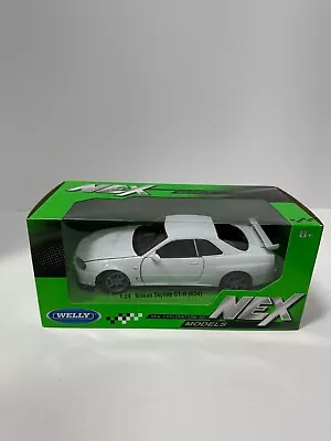 1:24 Nissan Skyline Gt-r (r34) Rhd White 1/24 Diecast Model Car By Welly 24108 • $25