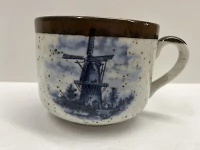 $10 • Buy Delft Blauw Hand Decorated Speckled Pottery 6 Oz. Wide Mouth Mug