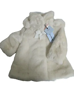 Designer Baby Girls Tartine Et Chocolate Cream Fur Coat Age 6 Months.  • £69