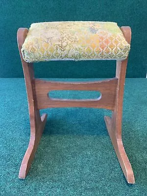 Vintage Wooden Gout Rocking Foot Stool Padded Free Shipping • $69.99