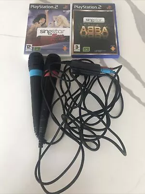 £15.99 • Buy Sony PS2 Singstar Microphones And 2 Games Rock Ballads And ABBA