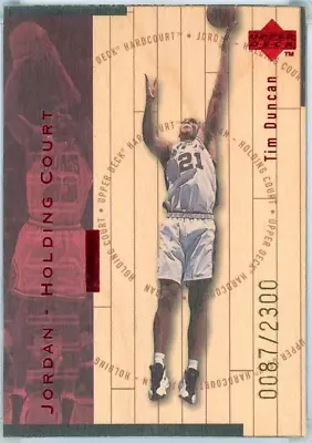 1998 Upper Deck Hardcourt Jordan Holding Court Red #J24 Tim Duncan / Jordan • $24.99