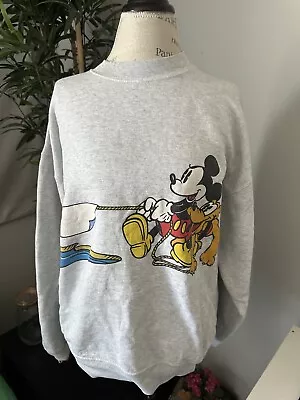 Vintage Mickey & Co. Cartoon Mickey Mouse Sweatshirt Size Xl Double Sided • $24.99