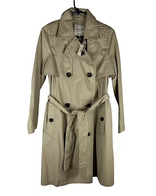 Madewell Abroad Trench Coat Khaki Women's Size Size Small G1356 ~ NWT $138 • $69