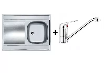 Franke Kitchen Sink Single Bowl Sit On Drainer Steel 800 X 600 Deante Mixer Tap • £149.95