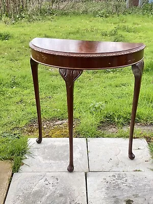 Lovely Wooden Half Moon Shape Table Hallway/Office Table Vintage RetroFurniture • £60