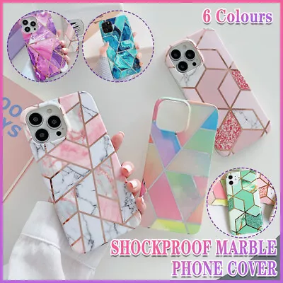 Shockproof Marble Silicone Case For IPhone 14 13 12 11 Pro Max XR XS 8 7 Series • $8.95