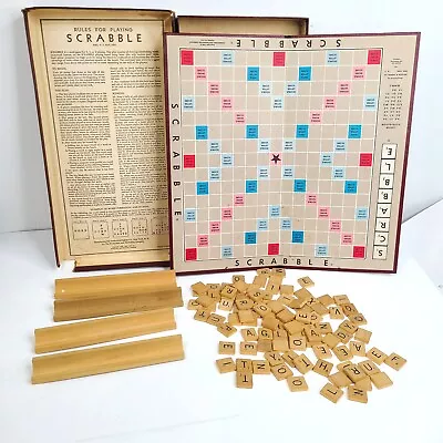 1948 1953 Scrabble Crossword Board Game Selchow & Righter Complete Vintage • $12.99