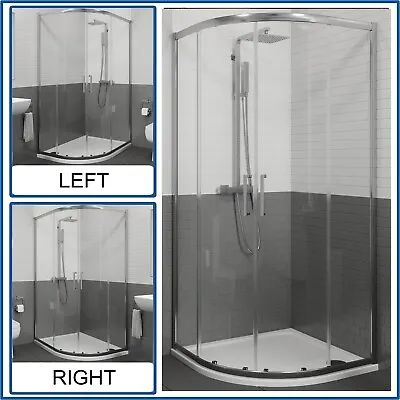 £289.97 • Buy Offset Quadrant Shower Enclosure LH/RH Framed Walk In Corner Cubicle Tray Waste