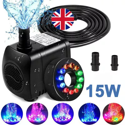 Electric Water Feature Pump Small Fountain For Outdoor Garden Fish Pond 800L/H • £9.89