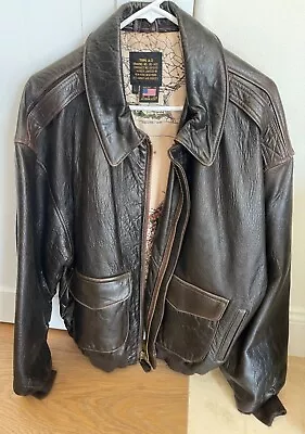 Avirex Type A-2 Drawing No 30-1415 Leather Flight Jacket Size Large • $249