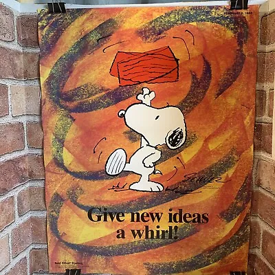 Vintage Snoopy Schulz Peanuts Poster 22 X17  Workplace Motivational New Ideas! • $59.99