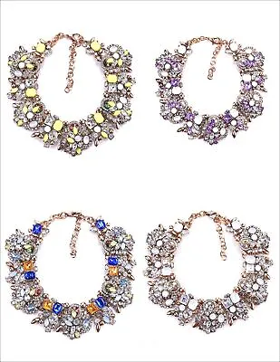 Crystal Rhinestone Collar Chunky Statement Party Necklace • £8.50