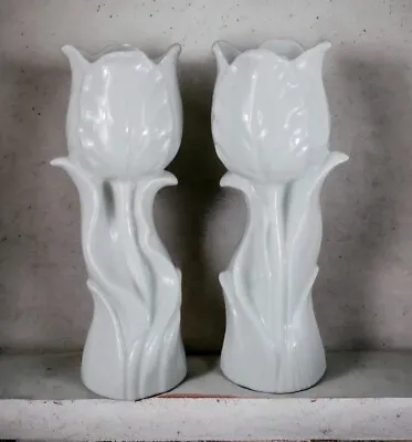 Laslo Mikasa Tulip Vase White Porcelain 6 3/4” Lot Of 2 • $23.87