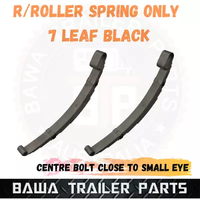 2 X 7 Leaf Rocker Springs 60mm Black Trailer Centre Bolt Close To Small Eye • $160