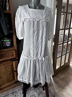 Vintage Gunne Sax By Jessica White 70's Vintage Dress. Sz. 5 • $79.88