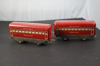 Vintage 2 X Marx Trains Tin O Gauge Pullman “Bogota”Passenger Car • $49.99