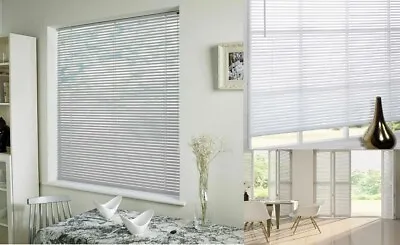 PVC Blinds Window Venetian Easy Fit Home Office Blind All Size Trim Able White • £29.10