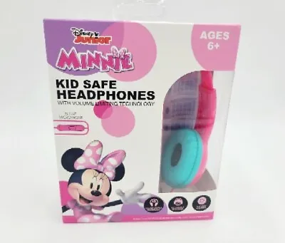 Disney Minnie Mouse Kid Safe Headphones Ages 6+ Vol Limit New Mic In Line 2023 • $15.20