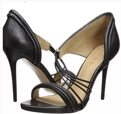 L.A.M.B. Karoline Black Leather Pumps Heels Size 7.5 • $55