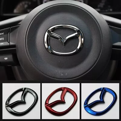 1x Car Steering Wheel Emblem Sticker Replacement For Mazda 2 3 6 CX-4 CX-5 CX-30 • $18.95
