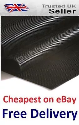 Cheapest AntiSlip FINE Ribbed Rubber Flooring Protection Matting 1.2m Wide X 3mm • £10.99