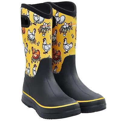 HISEA Women Waterproof Rain Boots Neoprene Rubber Mud Garden Snow Barn Working • $50.89