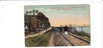 Wabash RR Draw Bridge At Hannibal Missouri Pathway To Riverview Park Postcard • $0.99