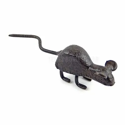 Little Tiny Mouse Figurine Cast Iron Miniature Paperweight Rustic Brown Finish • $11.95